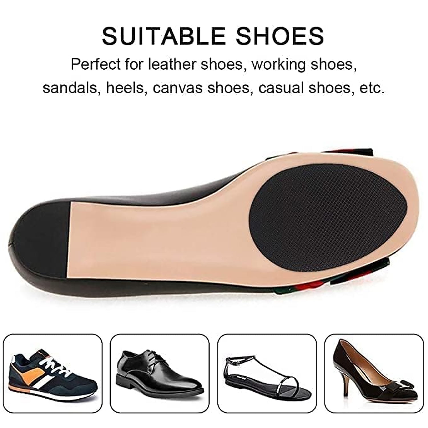 Non-Slip Shoe Pads, Rubber Shoe Sole Protector Pads, Self-Adhesive Shoe Grips Pads Stickers Non Skid for Ladies Shoes, High Heels, Boots Non-Slip Shoe Pads, Rubber Shoe Sole Protector Pads, Self-Adhesive Shoe Grips Pads Stickers Non Skid for Ladies Shoes, High Heels, Boots